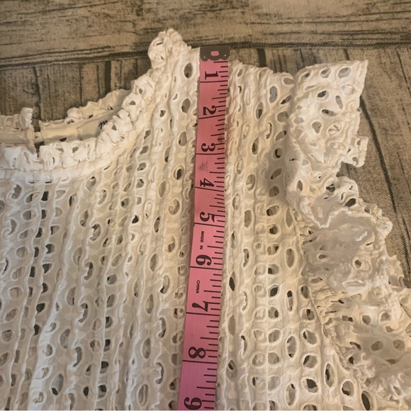 Madewell Eyelet Pintuck Dress Spring Summer Cotton White XXL Ruffles Cute - Picture 9 of 14